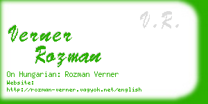 verner rozman business card